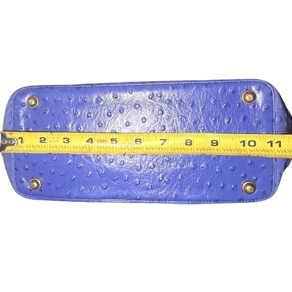 Brahmin Norah Hobo Blue Ostrich Embossed Leather Crossbody Bag Gold Hardware - Picture 8 of 16